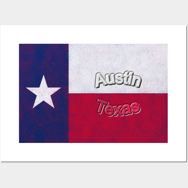 Austin Texas Flag Wall Art by rand0mity